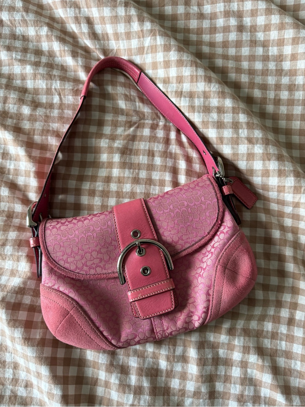Coach Y2K Pink Signature Buckle small Soho Shoulder Bag